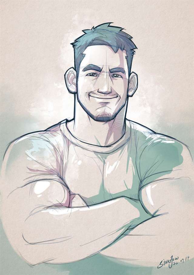 马来西亚同志画师Silverjow的肌肉男插画系列
