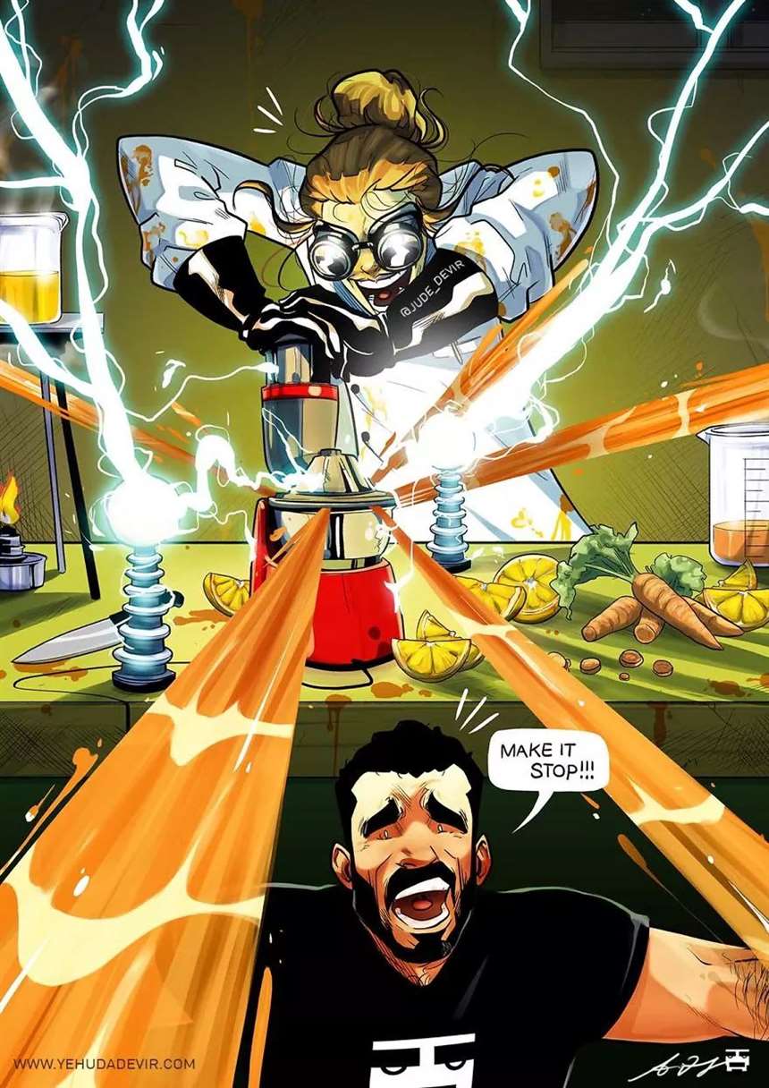 肌肉男漫画家Yehuda Adi Devir和妻子Maya的甜蜜日常