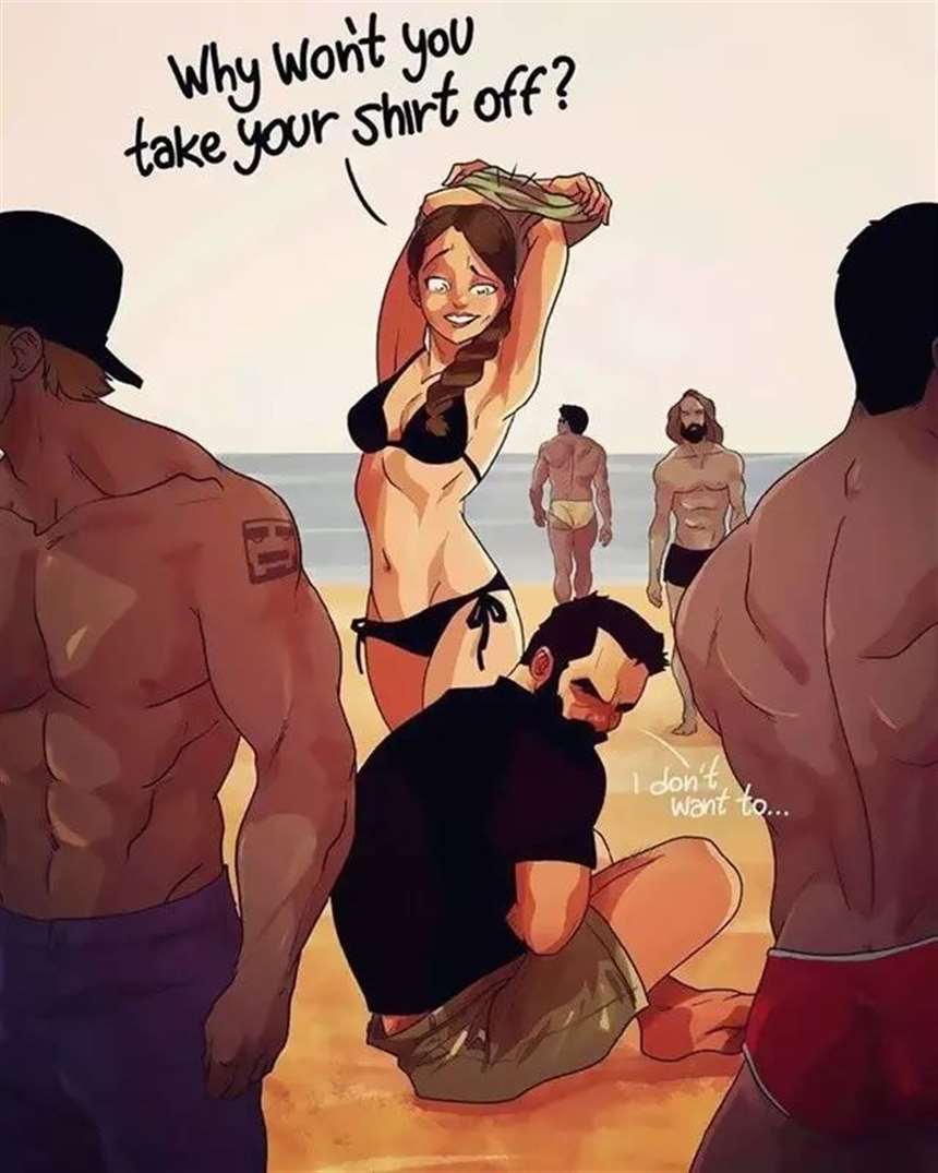 肌肉男漫画家Yehuda Adi Devir和妻子Maya的甜蜜日常