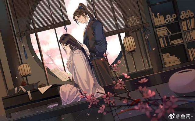 壁纸|画师vb:@鱼闲-(笔下的 燃晚)二哈和他的白猫师尊