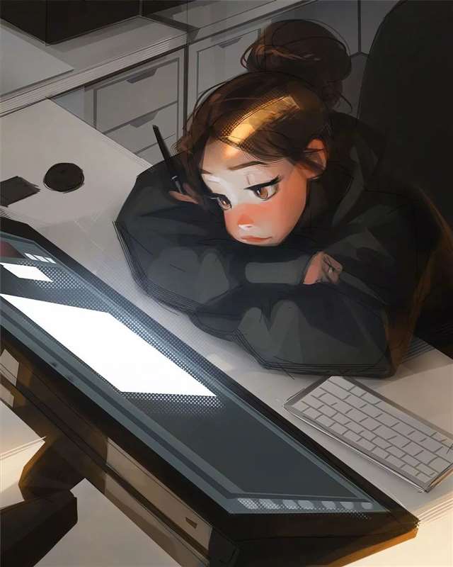 热爱生活的美丽女孩插画图片来自插画师Sam Yang人物作品集