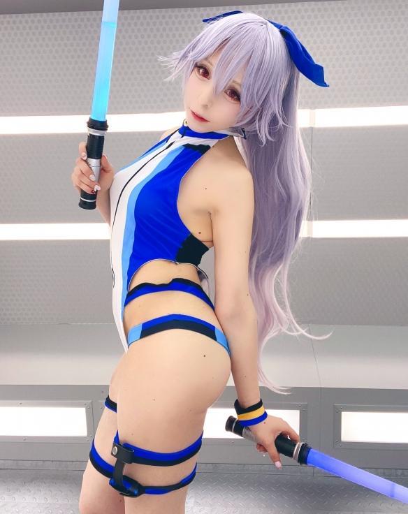 COS正片/美女coser《アリア》美图写真集，黑丝长腿身材爆炸！