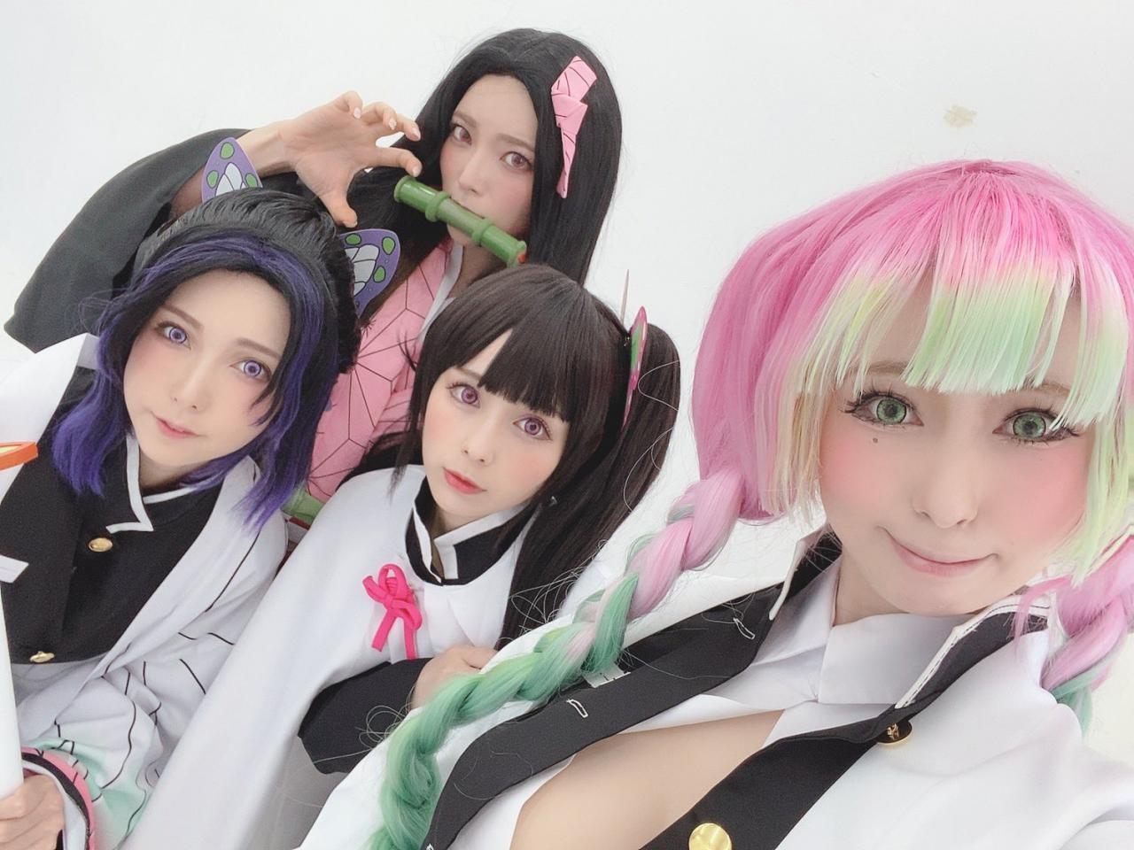 不是AV！《结衣×亚衣×琉花》Cos「鬼灭之刃」还原度真高啊！