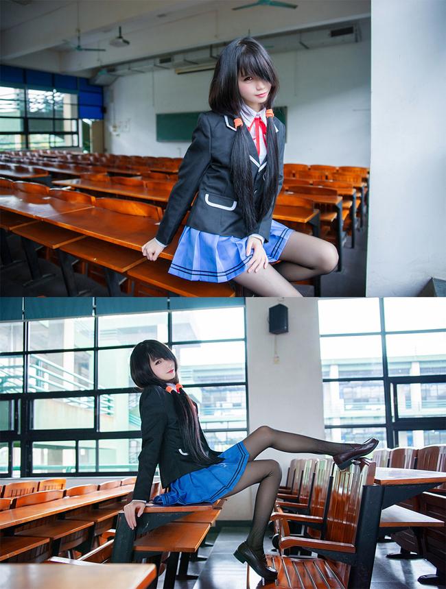 COS正片/约会大作战，时崎狂三 黑丝校服！