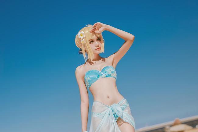 COS正片/Fate/Extra Saber 泳装