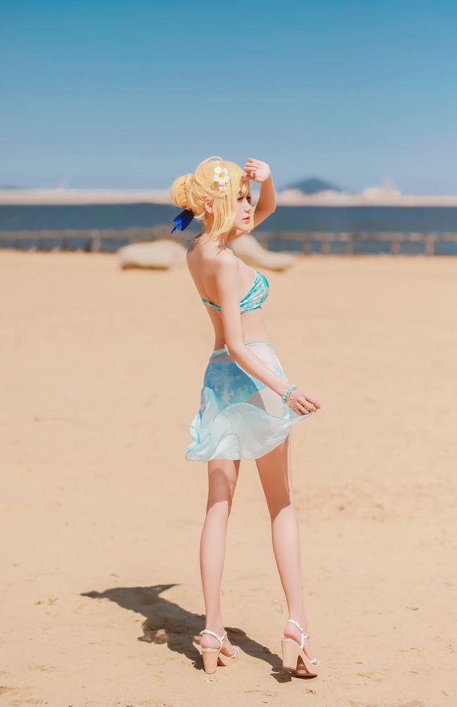 COS正片/Fate/Extra Saber 泳装