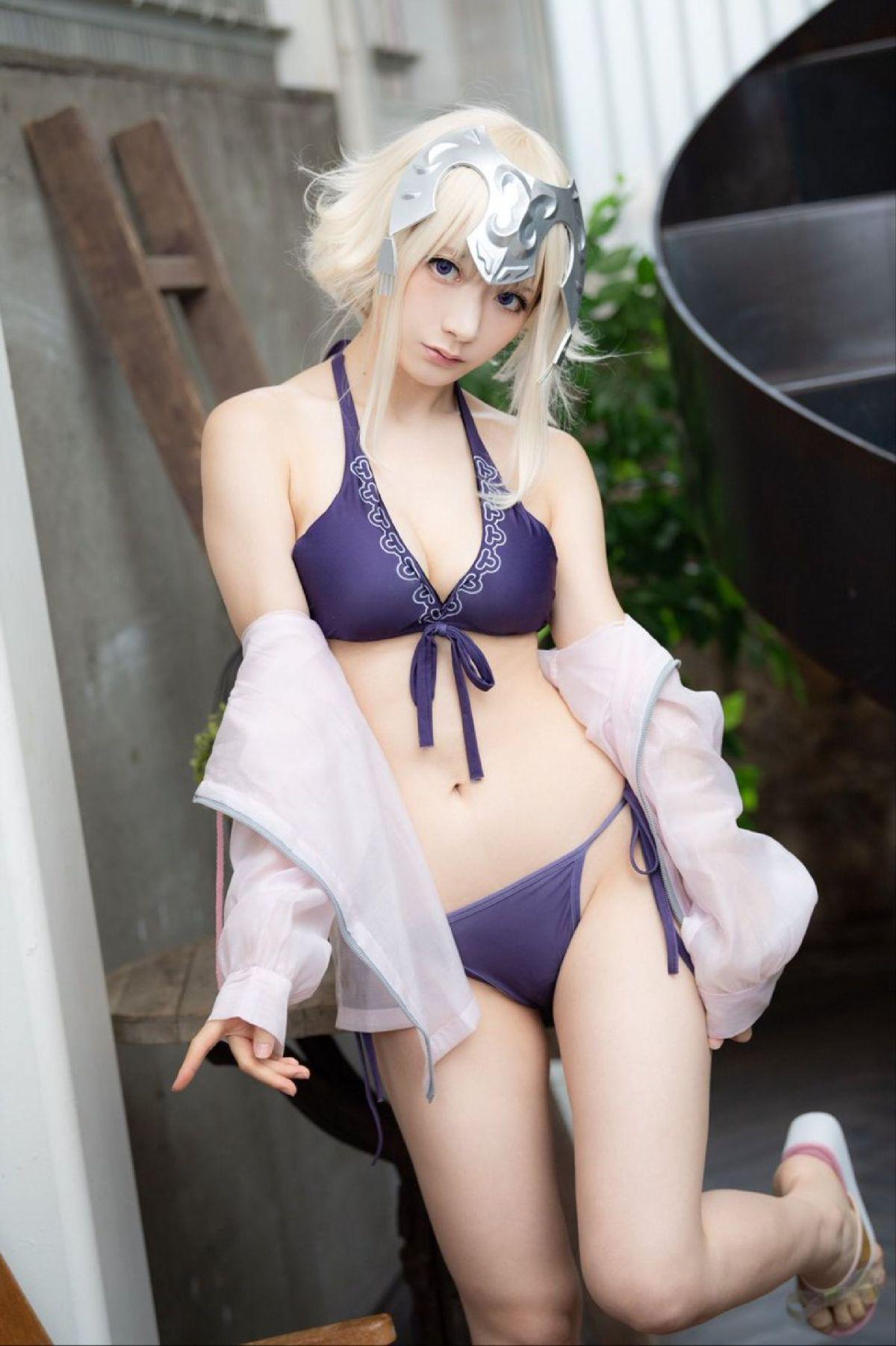 COS正片/日本小姐姐，Fate 泳装贞德喷血登场！