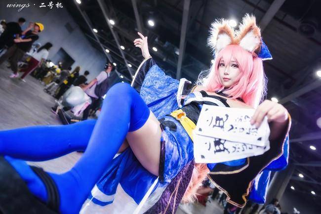 Cosplay福利/蓝色丝袜 玉藻前cos Cn：兔哥w