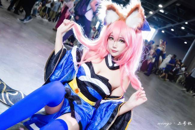 Cosplay福利/蓝色丝袜 玉藻前cos Cn：兔哥w