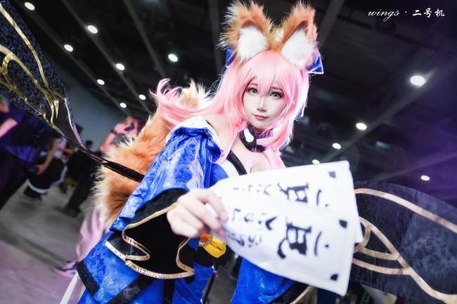 Cosplay福利/蓝色丝袜 玉藻前cos Cn：兔哥w
