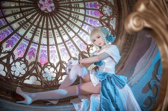 Cosplay福利/阿尔托莉雅 白丝过膝袜cosplay Cn：泡泡
