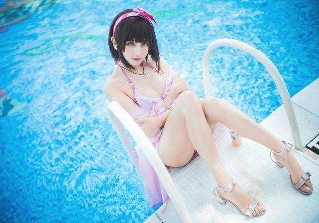 Cosplay福利/加藤惠泳装cos Cn：雪瞳 摄影：囧天