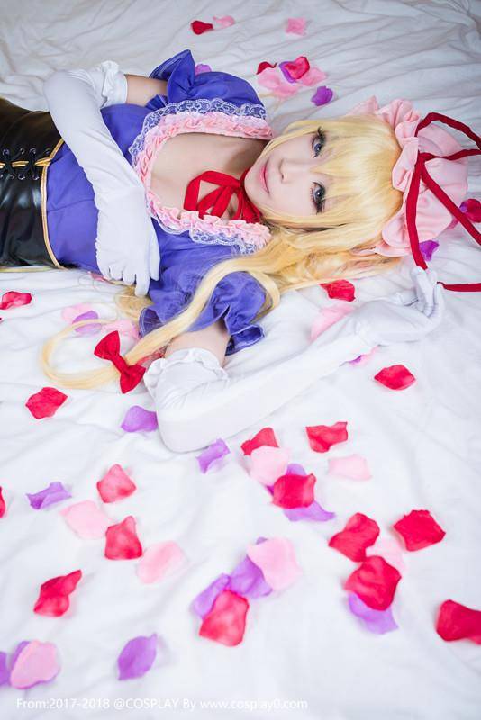 Cosplay福利/青青子Cosplay东方Project八云紫白丝萝莉私房写真福利