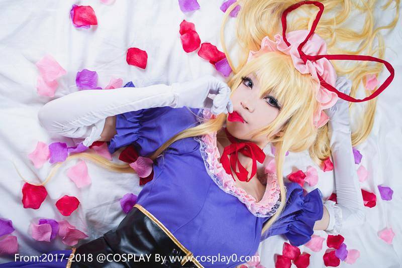 Cosplay福利/青青子Cosplay东方Project八云紫白丝萝莉私房写真福利