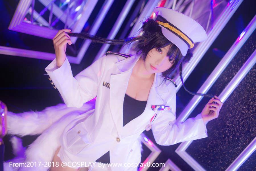 Cosplay福利/青青子w英雄联盟九尾妖狐阿狸Cosplay黑丝美女福利图