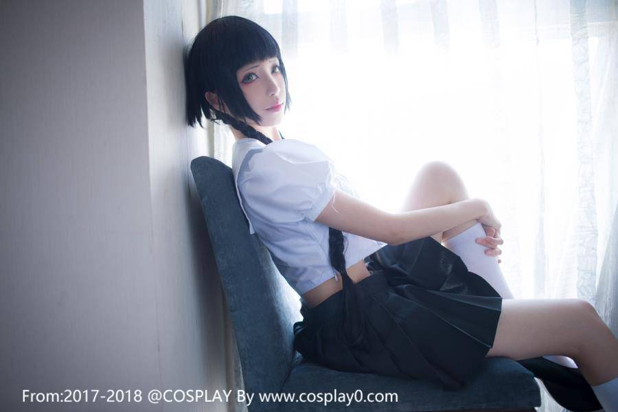 Cosplay福利/青青子Cosplay冲野真夜子JK制服白丝美腿写真福利