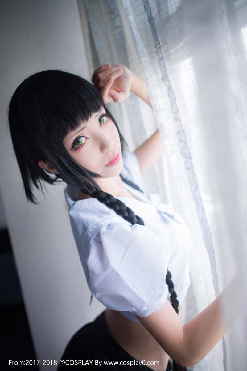 Cosplay福利/青青子Cosplay冲野真夜子JK制服白丝美腿写真福利
