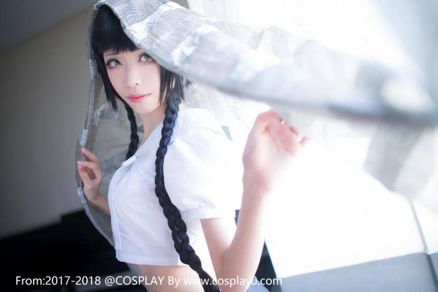 Cosplay福利/青青子Cosplay冲野真夜子JK制服白丝美腿写真福利
