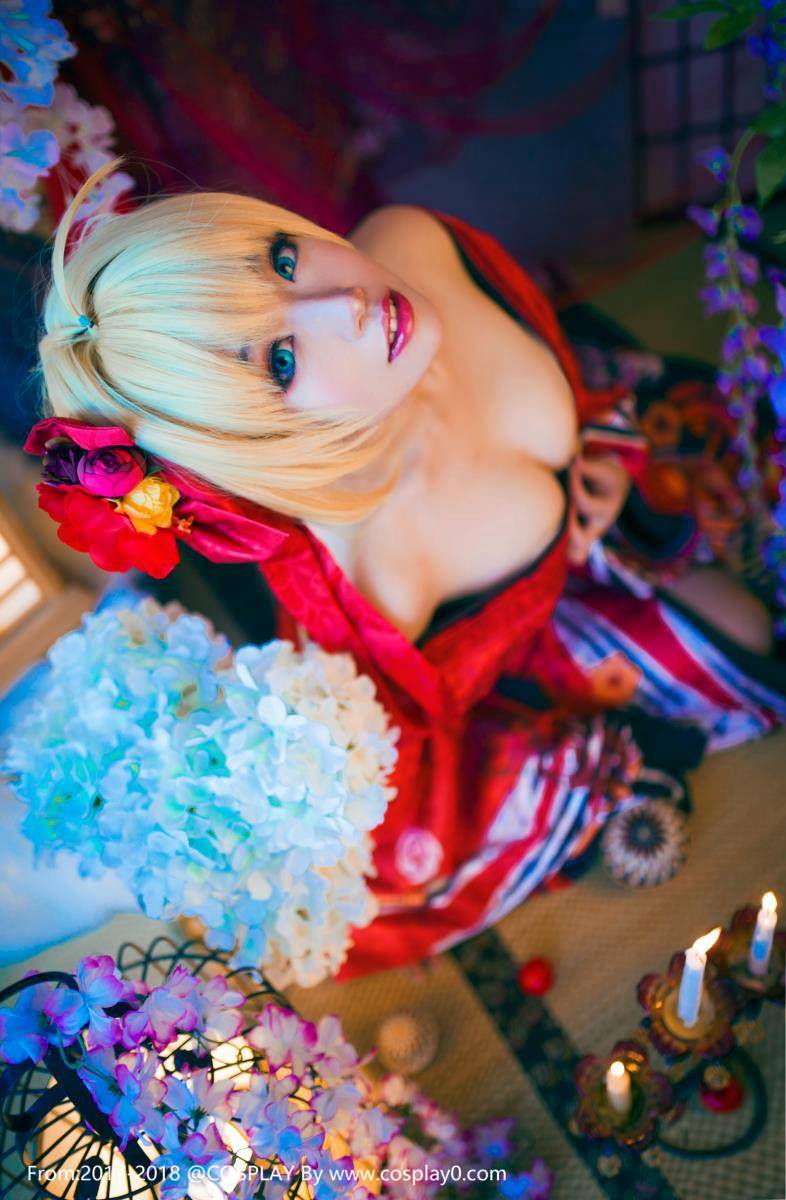 Cosplay福利/半次元巨乳美女Fate尼禄和服Cosplay福利图片