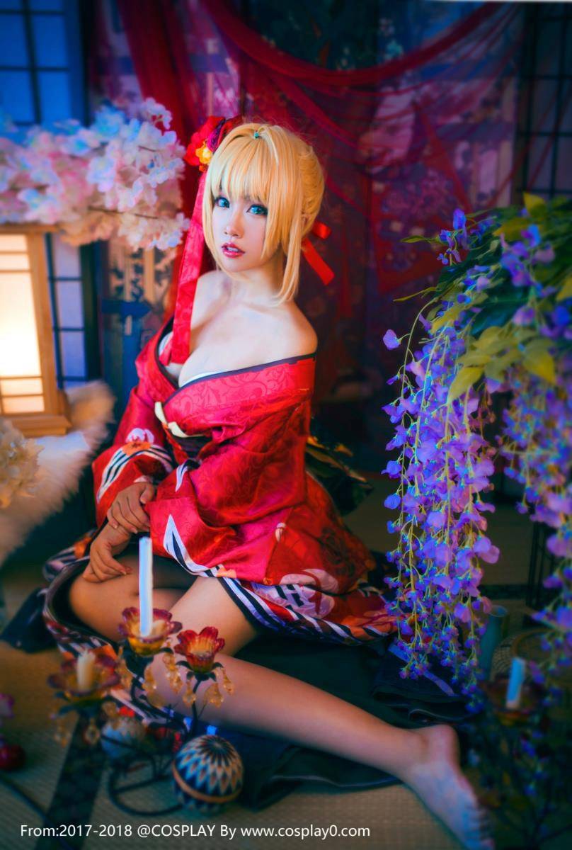 Cosplay福利/半次元巨乳美女Fate尼禄和服Cosplay福利图片