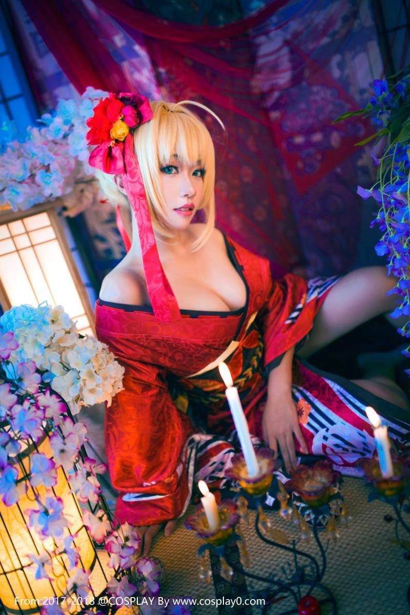 Cosplay福利/半次元巨乳美女Fate尼禄和服Cosplay福利图片
