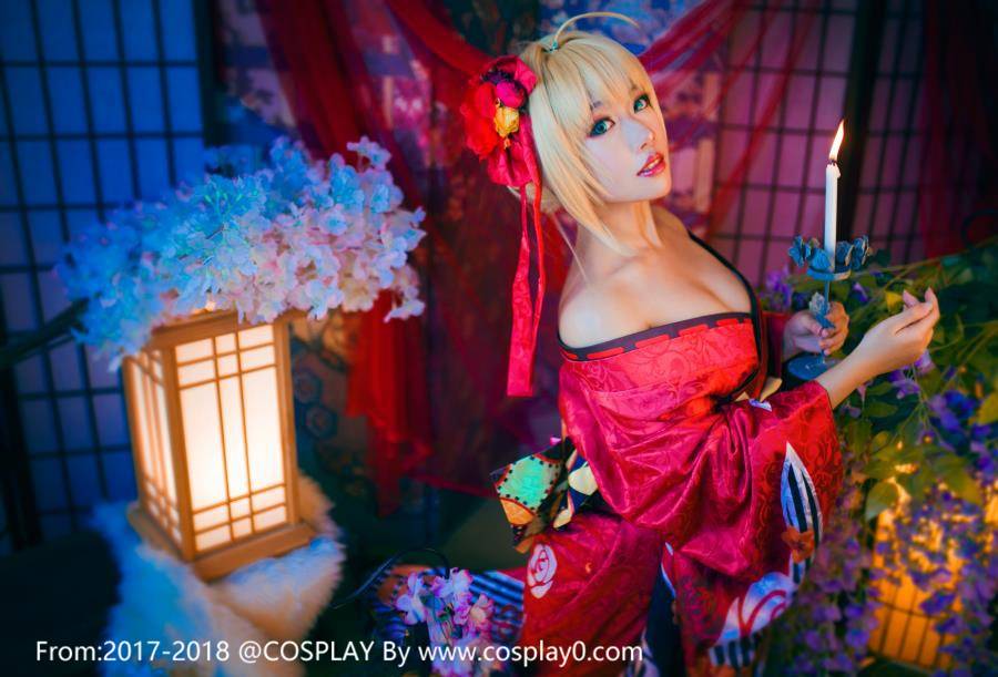 Cosplay福利/半次元巨乳美女Fate尼禄和服Cosplay福利图片