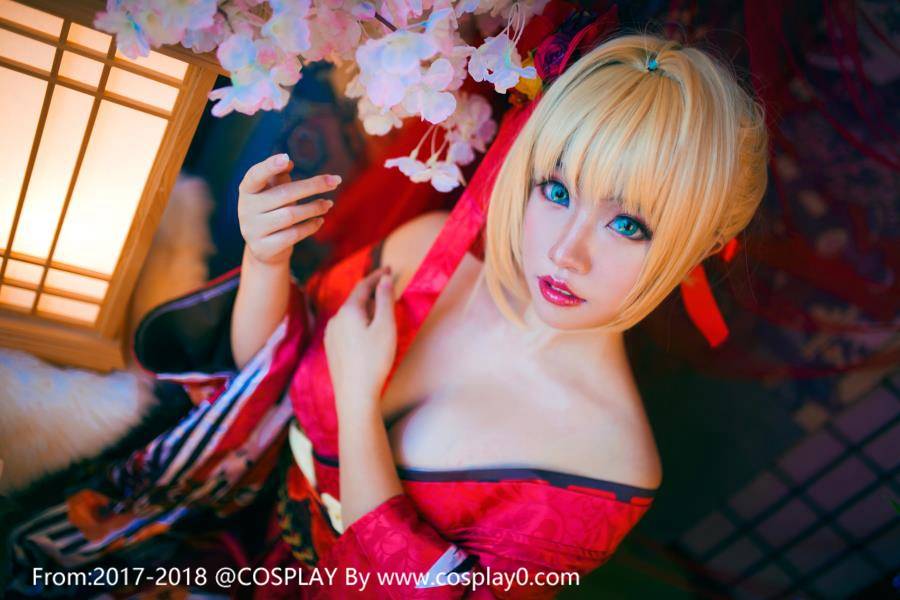 Cosplay福利/半次元巨乳美女Fate尼禄和服Cosplay福利图片