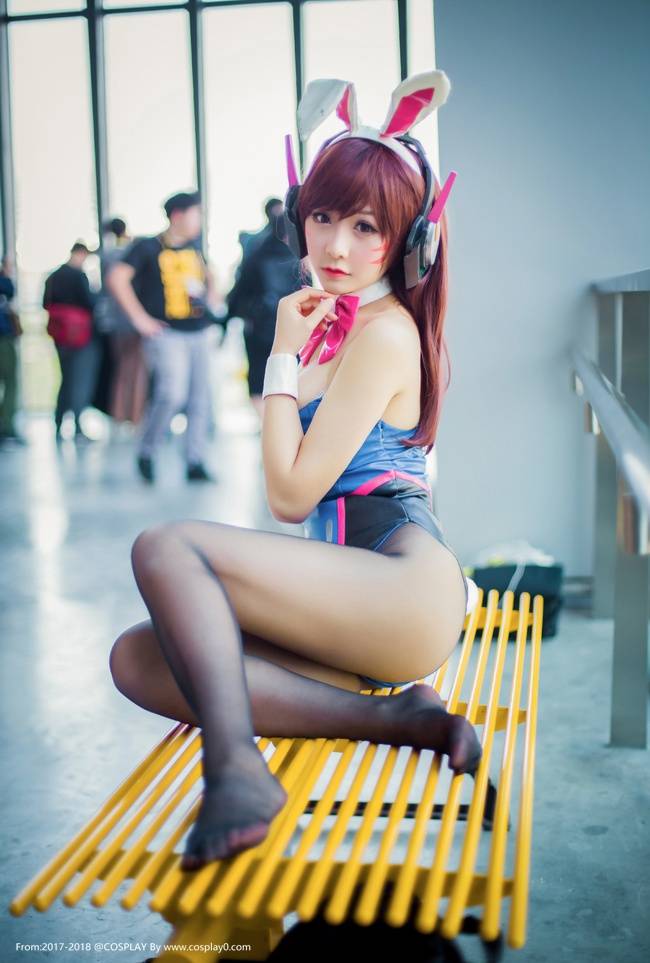 Cosplay福利/三刀刀刀刕守望先锋D.Va兔女郎同人黑丝美腿Cosplay福利