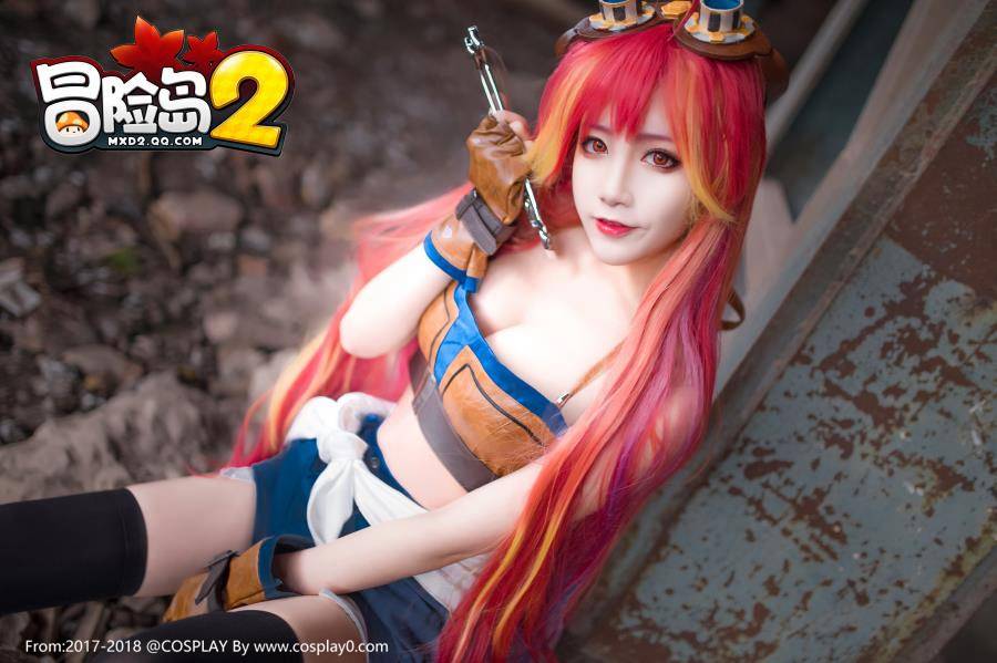 Cosplay福利/巨乳美女啾小妍SAMA冒险岛2莉莉&琪琪Cosplay福利