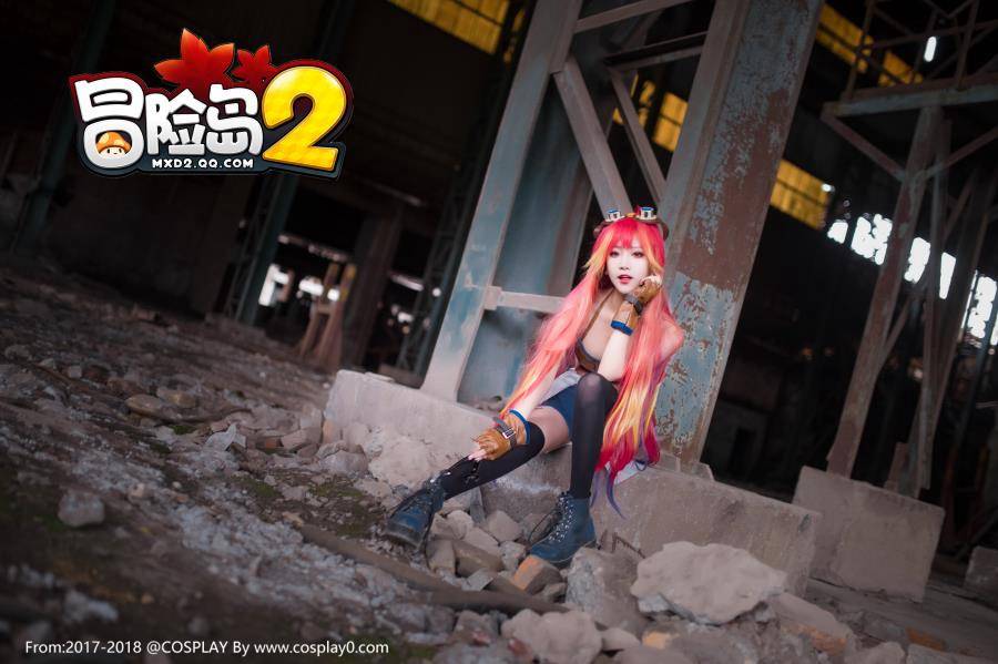 Cosplay福利/巨乳美女啾小妍SAMA冒险岛2莉莉&琪琪Cosplay福利