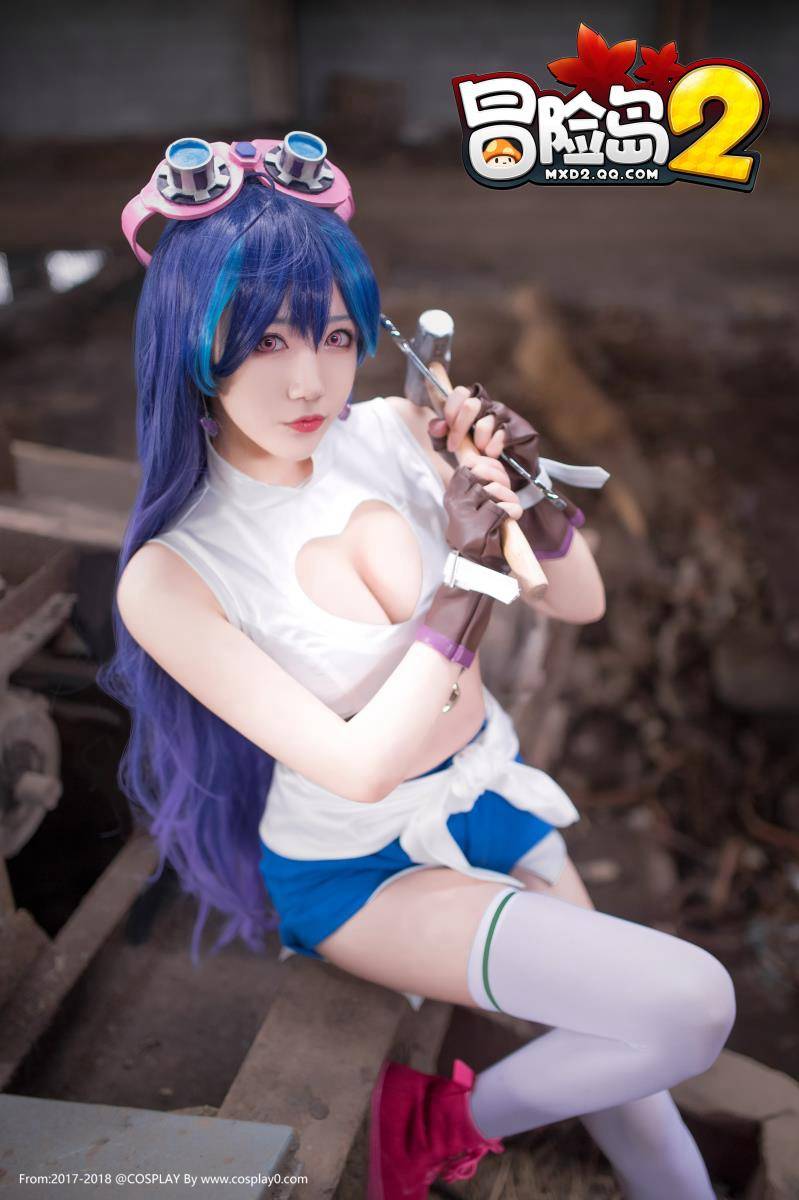 Cosplay福利/巨乳美女啾小妍SAMA冒险岛2莉莉&琪琪Cosplay福利