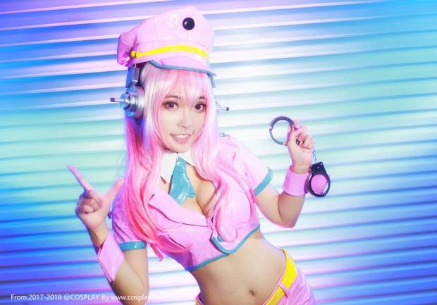 Cosplay福利/二次元萌妹子巨乳超级索尼子白丝宇宙警察Cosplay福利