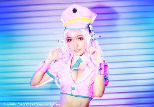Cosplay福利/二次元萌妹子巨乳超级索尼子白丝宇宙警察Cosplay福利