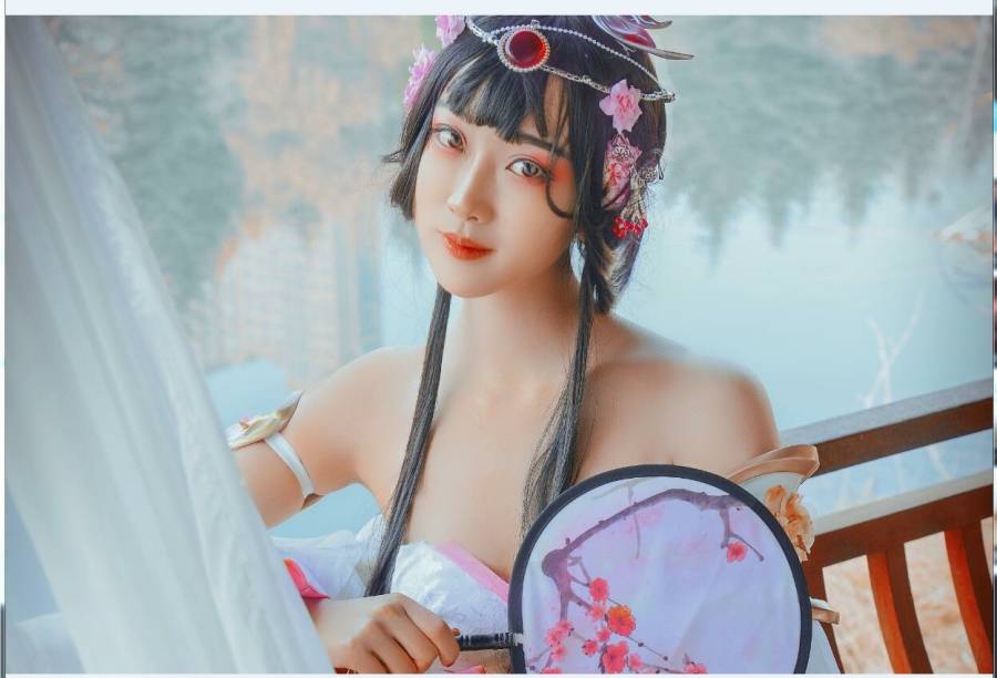 Cosplay福利/王者荣耀白丝美女Cosplay游园惊梦甄姬古风图片
