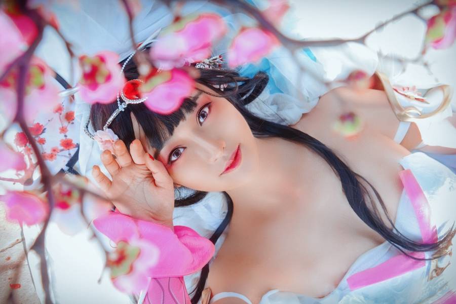 Cosplay福利/王者荣耀白丝美女Cosplay游园惊梦甄姬古风图片