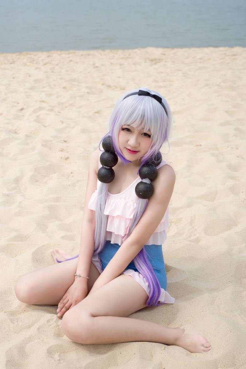 Cosplay福利/小林家的龙女仆四月亖水着泳衣Cosplay康娜萝莉图片