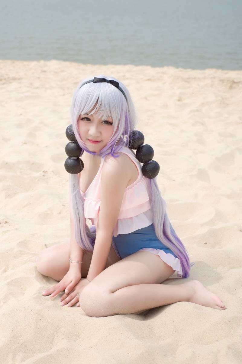 Cosplay福利/小林家的龙女仆四月亖水着泳衣Cosplay康娜萝莉图片