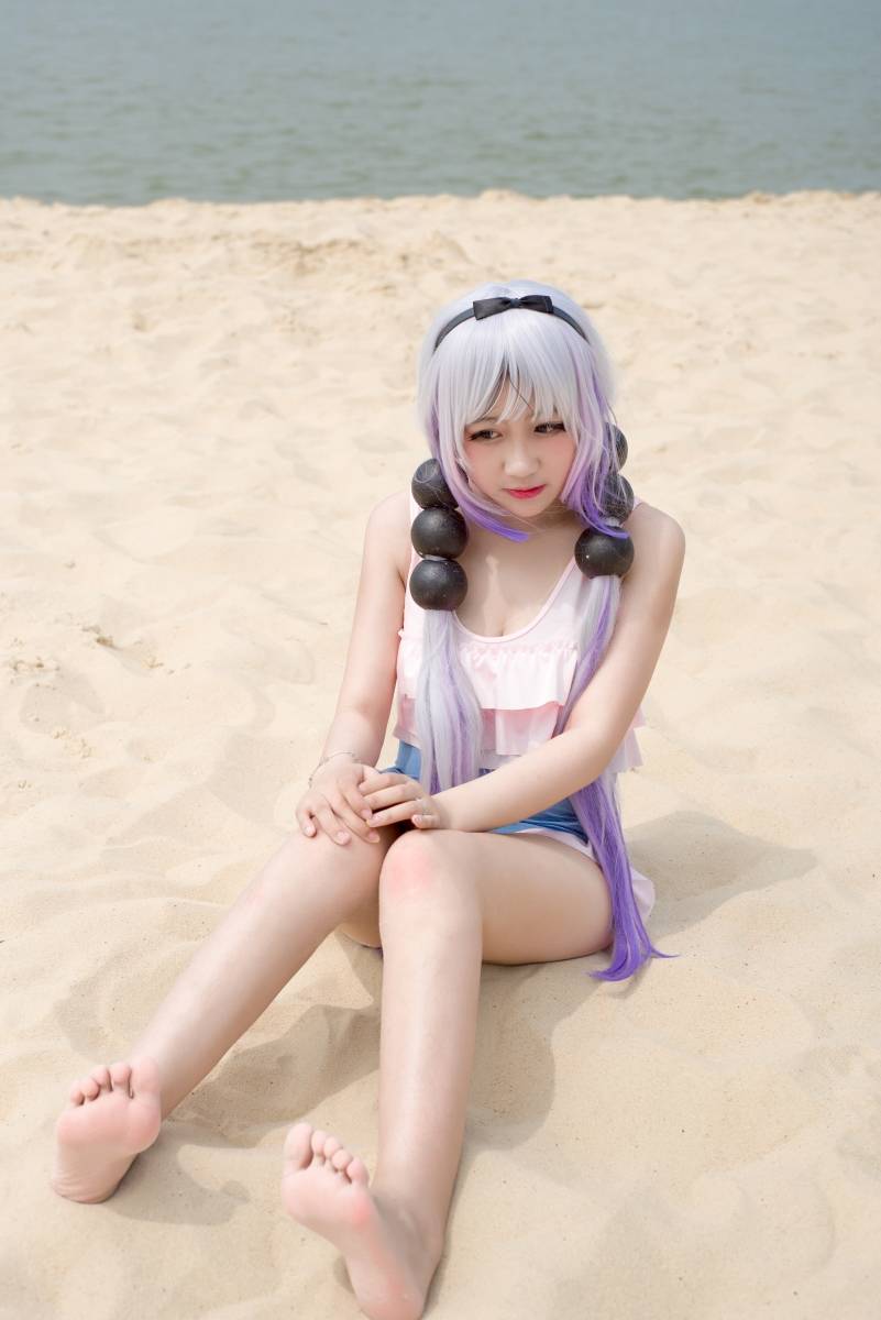 Cosplay福利/小林家的龙女仆四月亖水着泳衣Cosplay康娜萝莉图片