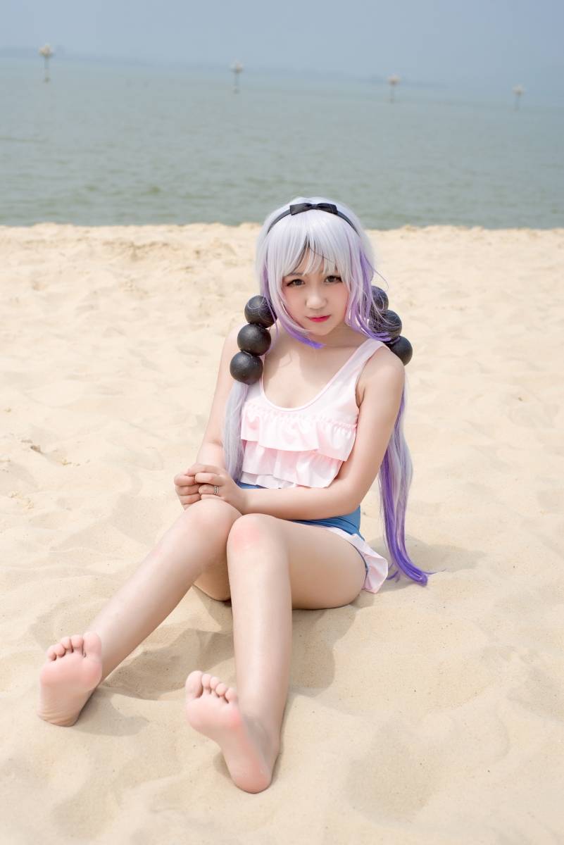 Cosplay福利/小林家的龙女仆四月亖水着泳衣Cosplay康娜萝莉图片