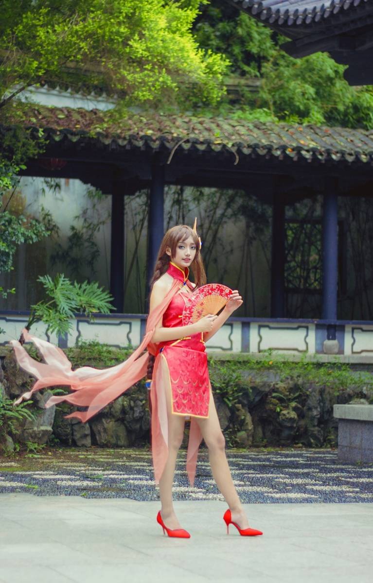 Cosplay福利/王者荣耀大乔同人旗袍美女美腿Cosplay古风图片