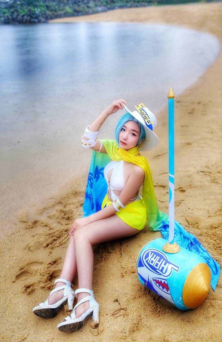 Cosplay福利/王者荣耀钟无艳海滩丽影比基尼美女Cosplay福利