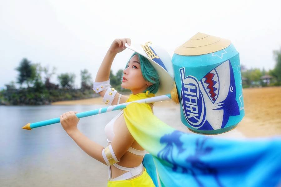 Cosplay福利/王者荣耀钟无艳海滩丽影比基尼美女Cosplay福利