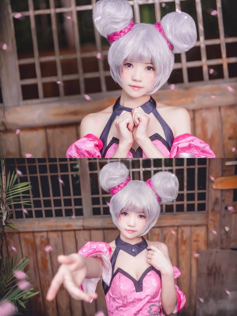 Cosplay福利/童颜巨乳桜桃喵Cosplay王者荣耀小乔白丝福利图片