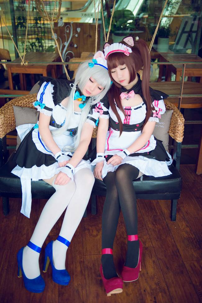 Cosplay福利/绝对领域猫系少女姐妹花女仆白丝萝莉Cosplay番号