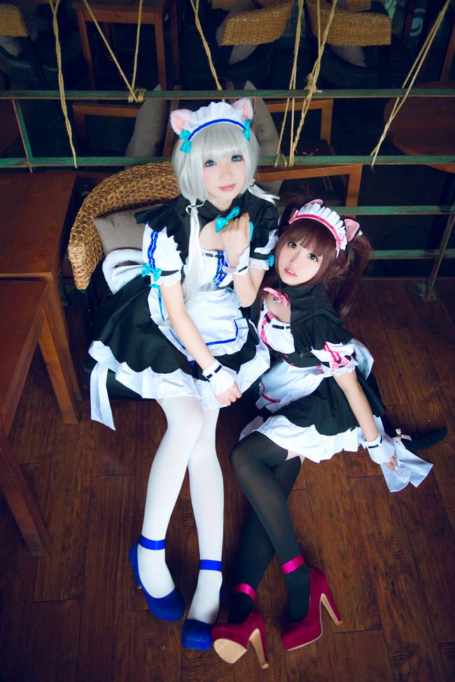 Cosplay福利/绝对领域猫系少女姐妹花女仆白丝萝莉Cosplay番号