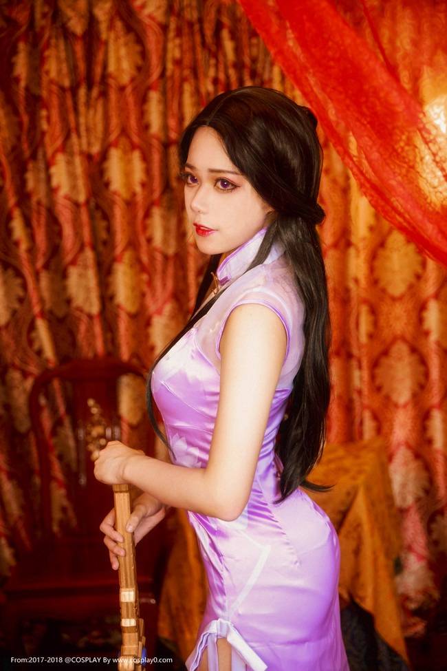 Cosplay福利/巨乳美女王者荣耀露娜同人旗袍Cosplay福利