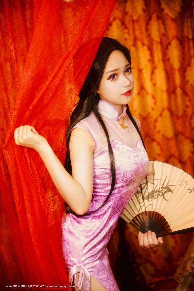 Cosplay福利/巨乳美女王者荣耀露娜同人旗袍Cosplay福利