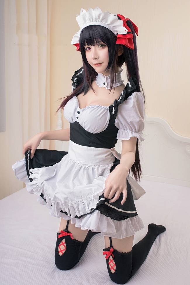 Cosplay福利/Coser板儿时崎狂三女仆装黑丝足控Cosplay福利写真本
