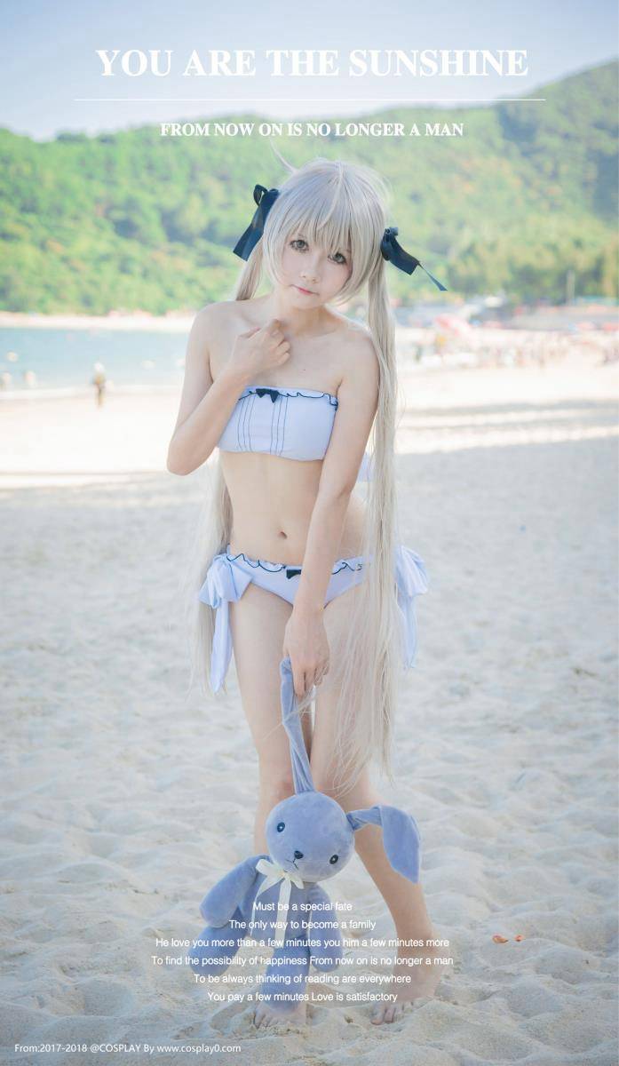 Cosplay福利/白金x半次元春日野穹胖次萝莉水着裸足Cospla福利