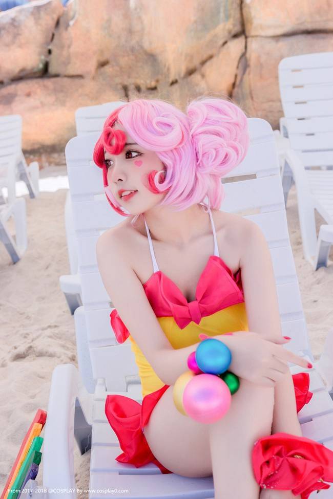 Cosplay福利/王者荣耀缤纷独角兽小乔泳装萝莉无圣光Cosplay福利